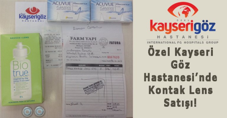 Kayseri Özel Göz Hastanesi'nde Kontak Lens Satışı!
