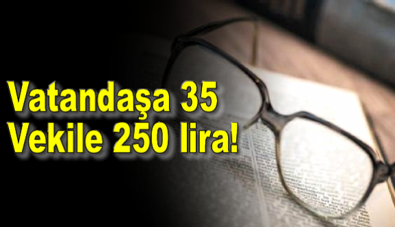 Vatandaşa 35 vekile 250 lira!