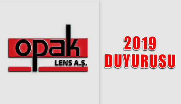 Opak Lens’ten 2019 Fiyat Duyurusu…