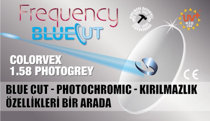Fotokromik ve Blue Cut Teknolojisinin Birleştiği 1.58 ASP Colorvex Blue Cut Cam