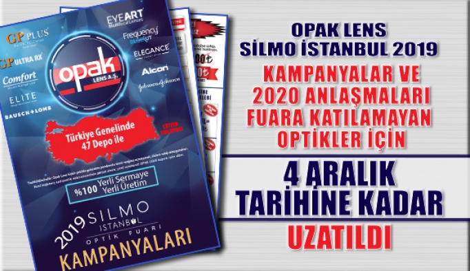 Opak Lens'in Silmoİstanbul 2019 Fuarına Özel Kampanyaları Uzatıldı