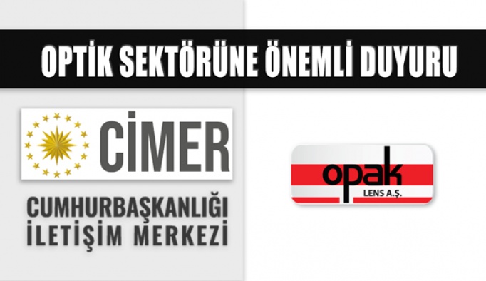 Opak Lens Maske Satışı Konusunda Cimer'e Başvurdu