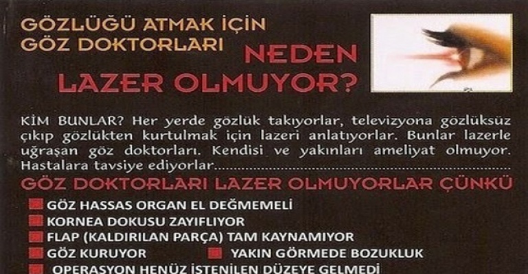 Göz Doktorları Neden Lazer Ameliyatı Olmuyor ?