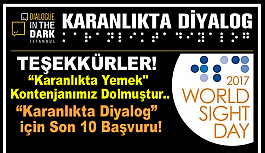 “Karanlıkta Yemek" Kontenjanımız Dolmuştur.. “Karanlıkta Diyalog”  için Son 10 Başvuru!