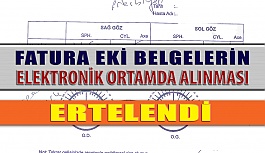 Fatura ve Eklerinin Elektronik Ortamda Alınması İşlemi Ertelendi